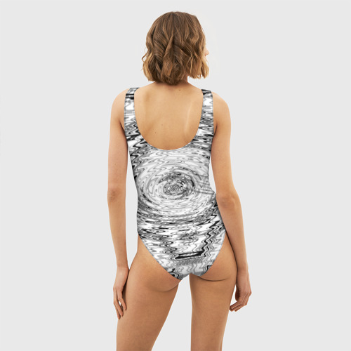 Женский купальник 3D Parkour черно белый абстрактный узор, цвет 3D печать - фото 4