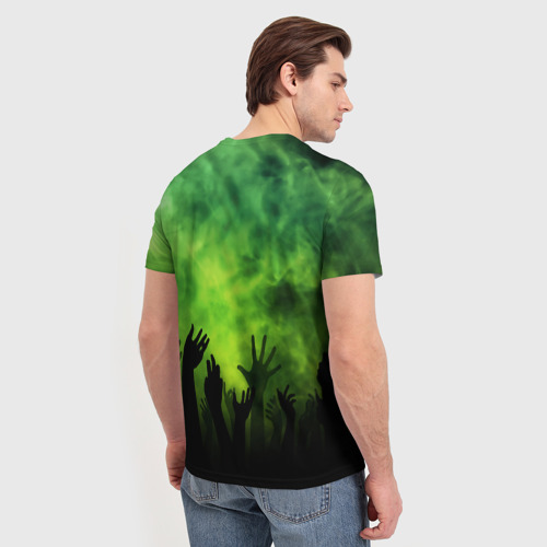 Мужская футболка 3D с принтом Зомби вечеринка, вид сзади #2