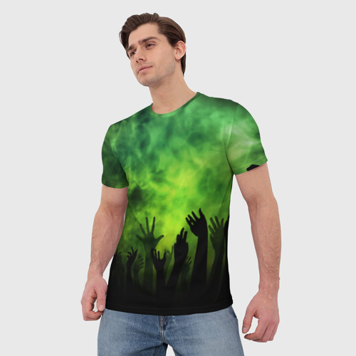 Мужская футболка 3D с принтом Зомби вечеринка, фото на моделе #1
