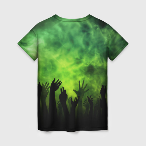 Женская футболка 3D с принтом Зомби вечеринка, вид сзади #1