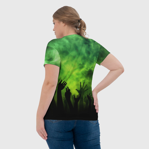 Женская футболка 3D с принтом Зомби вечеринка, вид сзади #2
