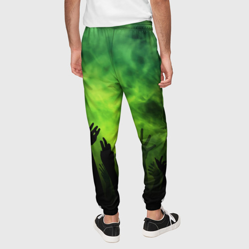 Мужские брюки 3D с принтом Зомби вечеринка, вид сзади #2
