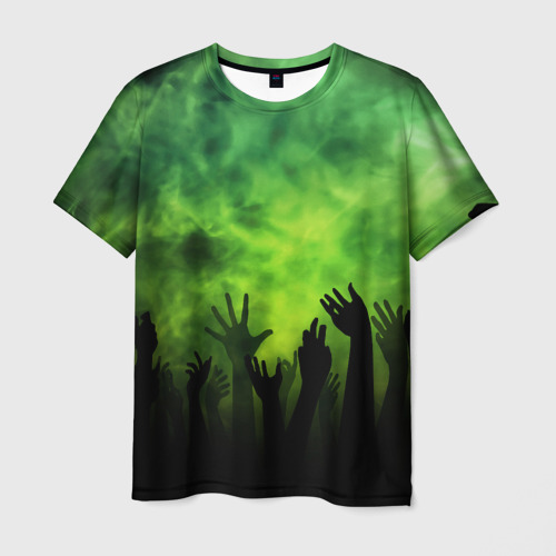 Мужская футболка 3D с принтом Зомби вечеринка, вид спереди #2