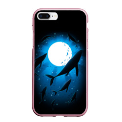 Чехол для iPhone 7Plus/8 Plus матовый Киты под водой