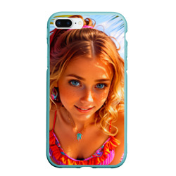 Чехол для iPhone 7Plus/8 Plus матовый Девушка на курорте у бассейна