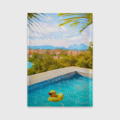 Обложка для автодокументов Девушка на курорте у бассейна, цвет черный - фото 2