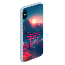 Чехол для iPhone XS Max матовый Japan gate drawing - фото 2