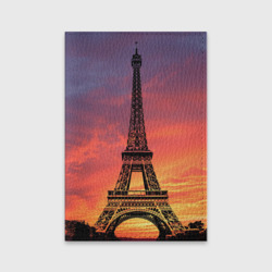 Обложка для паспорта матовая кожа Эйфелева башня - закат