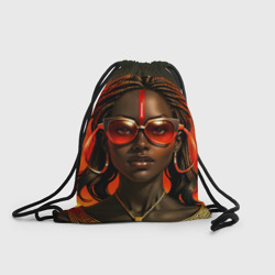 Рюкзак-мешок 3D Девушка афро с косичками в модных очках