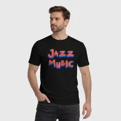 Мужская футболка хлопок Music jazz - фото 2