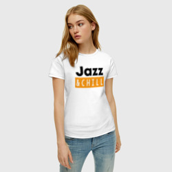 Женская футболка хлопок Jazz and chill - фото 2