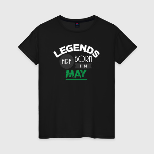 Женская футболка хлопок Легенда мая, цвет черный