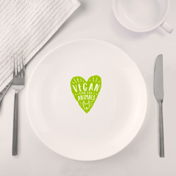 Набор: тарелка + кружка Vegan for the animals - фото 2