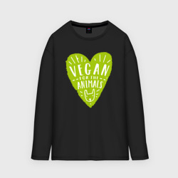 Мужской лонгслив oversize хлопок Vegan for the animals