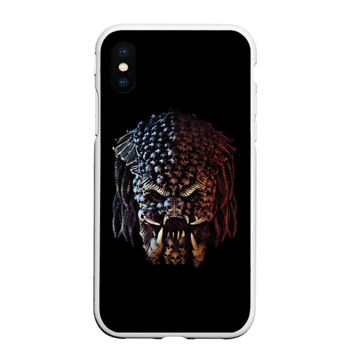 Чехол для iPhone XS Max матовый Predator - skull, цвет белый