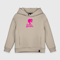 Детское худи Oversize хлопок Розовый логотип Барби