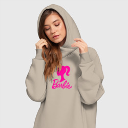 Платье-худи хлопок Розовый логотип Барби - фото 2
