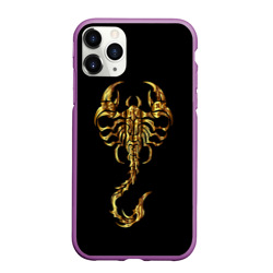 Чехол для iPhone 11 Pro Max матовый Золотой скорпион