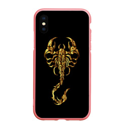 Чехол для iPhone XS Max матовый Золотой скорпион