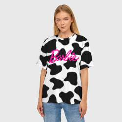 Женская футболка oversize 3D Коровий паттерн - Барби - фото 2