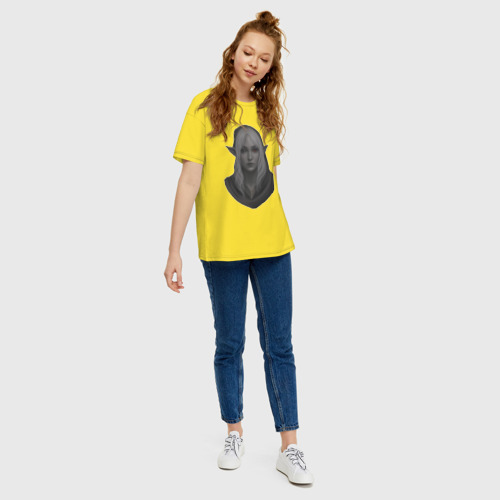 Женская футболка хлопок Oversize Baldurs gate 3 drow elf, цвет желтый - фото 5