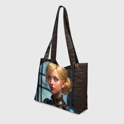 Пляжная сумка 3D Девушка блондинка голубоглазая в латах - фото 2