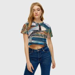 Женская футболка Crop-top 3D Лахайна - Балет Кита - фото 2