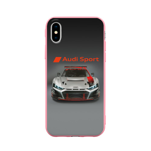 Чехол для iPhone X матовый с принтом Audi sport - racing car - extreme, вид спереди #2
