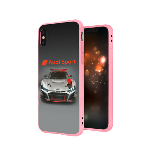 Чехол для iPhone X матовый с принтом Audi sport - racing car - extreme, вид сбоку #3