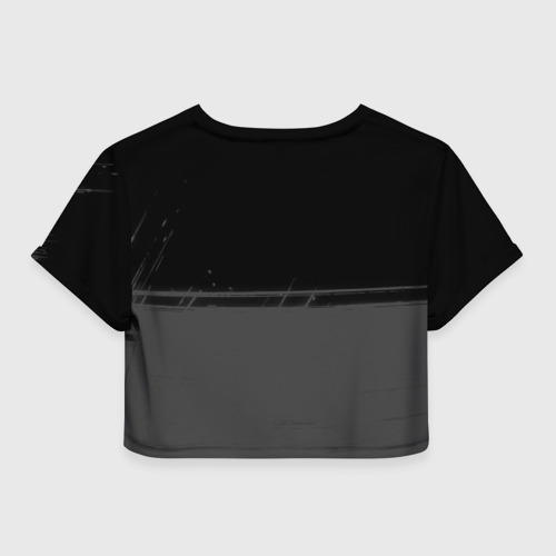 Женская футболка Crop-top 3D Beastars glitch на темном фоне: символ сверху, цвет 3D печать - фото 2