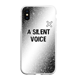 Чехол для iPhone XS Max матовый A Silent Voice glitch на светлом фоне: символ сверху