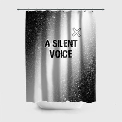 Штора 3D для ванной A Silent Voice glitch на светлом фоне: символ сверху