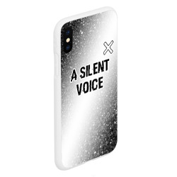 Чехол для iPhone XS Max матовый A Silent Voice glitch на светлом фоне: символ сверху - фото 2