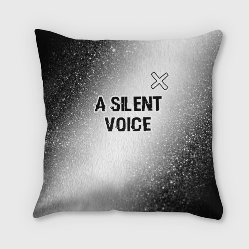 Подушка 3D A Silent Voice glitch на светлом фоне: символ сверху