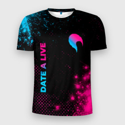 Мужская футболка 3D Slim Date A Live - neon gradient: надпись, символ