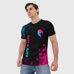 Мужская футболка 3D Date A Live - neon gradient: надпись, символ - фото 2