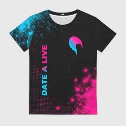Женская футболка 3D Date A Live - neon gradient: надпись, символ