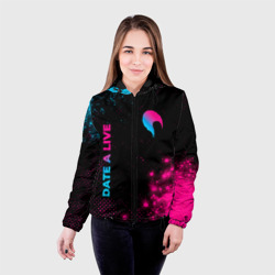 Женская куртка 3D Date A Live - neon gradient: надпись, символ - фото 2