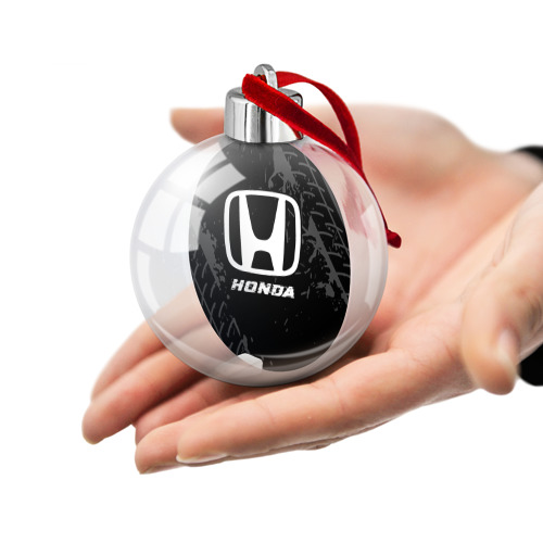 Ёлочный шар Honda Speed на темном фоне со следами шин - фото 2