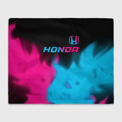 Плед 3D Honda - neon gradient: символ сверху, цвет 3D (велсофт)