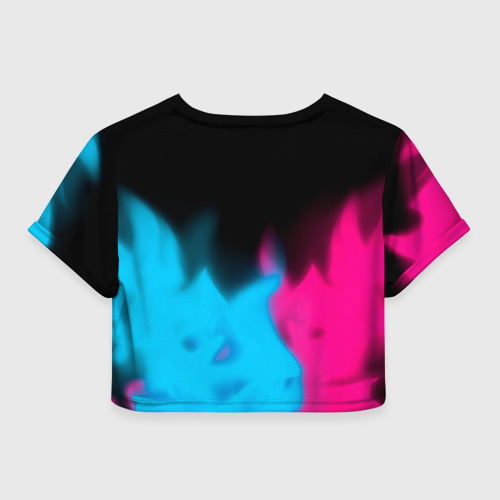 Женская футболка Crop-top 3D Honda - neon gradient: символ сверху, цвет 3D печать - фото 2