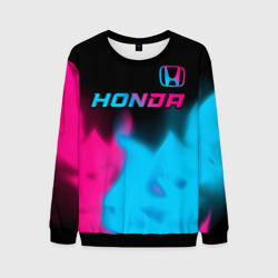 Мужской свитшот 3D Honda - neon gradient: символ сверху