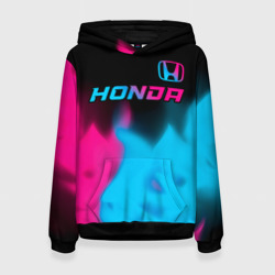 Женская толстовка 3D Honda - neon gradient: символ сверху