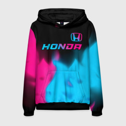 Мужская толстовка 3D Honda - neon gradient: символ сверху