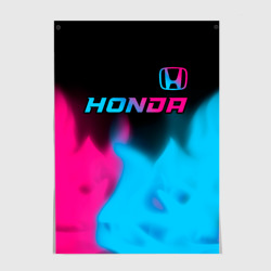 Постер Honda - neon gradient: символ сверху