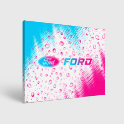 Холст прямоугольный Ford neon gradient style: надпись и символ