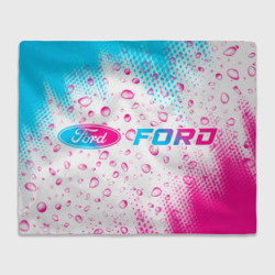 Плед 3D Ford neon gradient style: надпись и символ