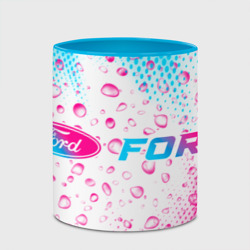 Кружка с полной запечаткой Ford neon gradient style: надпись и символ - фото 2