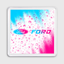 Магнит 55*55 Ford neon gradient style: надпись и символ