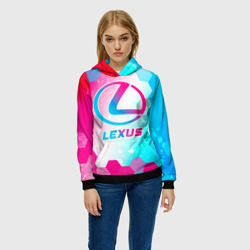 Женская толстовка 3D Lexus neon gradient style - фото 2